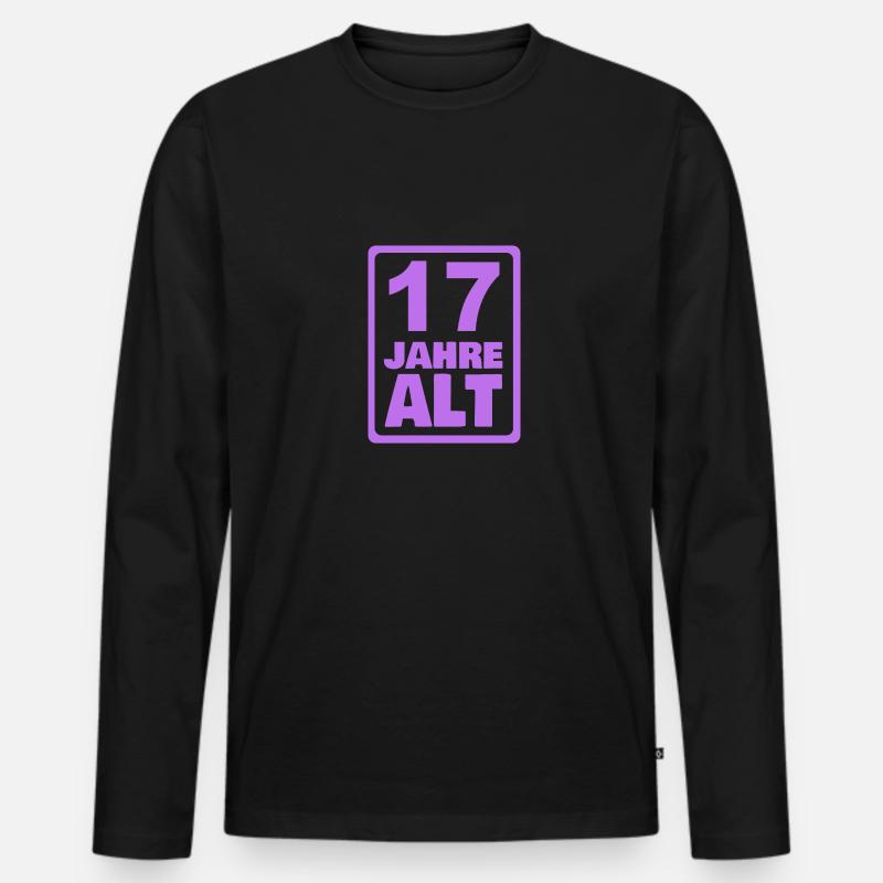 Alt 17 - Männer Premium Bio Langarmshirt - Schwarz