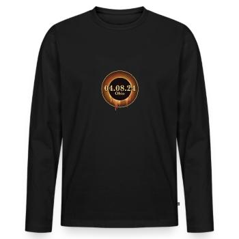Trajectoire de l’éclipse solaire totale de la totalité Ohio 8 avril - T-shirt manches longues Premium bio Homme - noir - Devant - Nico (187cm)
