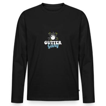 Gutter Gang Funny Bowling Team Club Coach Bowler - Men's Premium Organic Long Sleeve Shirt - black - Front - Nico (187cm)