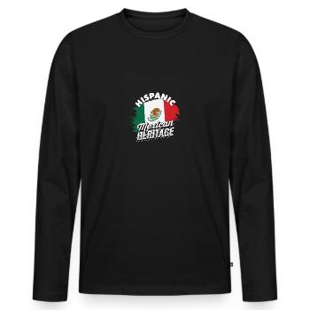 Hispanische mexikanische Heritage Pride - Mexiko - Männer Premium Bio Langarmshirt - Schwarz - Vorne - Nico (187cm)