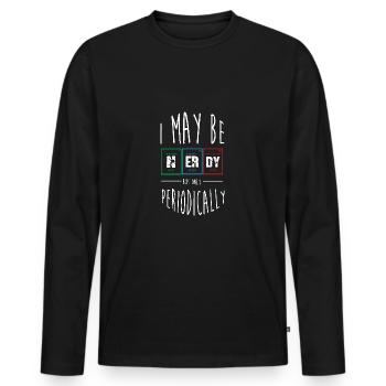 Tableau périodique - T-shirt manches longues Premium bio Homme - noir - Devant - Nico (187cm)