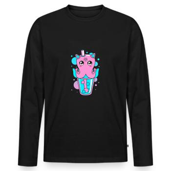 Gothique pastel - T-shirt manches longues Premium bio Homme - noir - Devant - Nico (187cm)