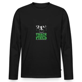 Track and field running track and field runner - Men's Premium Organic Long Sleeve Shirt - black - Front - Nico (187cm)