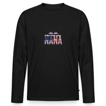 J’adore être appelé Nana American Flag le 4 juillet - T-shirt manches longues Premium bio Homme - noir - Devant - Nico (187cm)