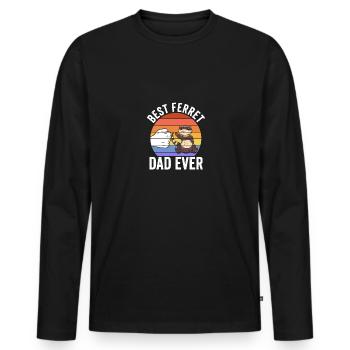 Fathers Day Best Ferret Dad Ever Funny Ferret - Männer Premium Bio Langarmshirt - Schwarz - Vorne - Nico (187cm)