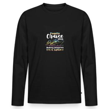 Bateau de croisière familial 2023 Faire des souvenirs pour un - T-shirt manches longues Premium bio Homme - noir - Devant - Nico (187cm)