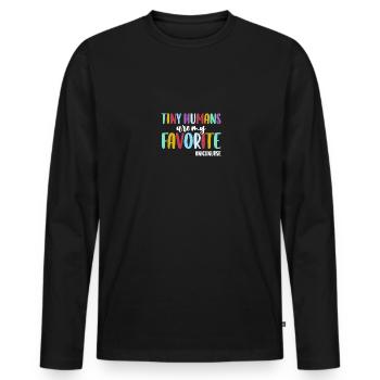 Tiny Humans Are My Favorite Funny NICU Nurse - Men's Premium Organic Long Sleeve Shirt - black - Front - Nico (187cm)