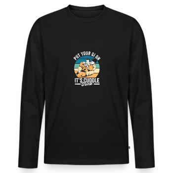 Jiu Jitsu Retro Vintage Put Your Gi On It'S - Men's Premium Organic Long Sleeve Shirt - black - Front - Nico (187cm)