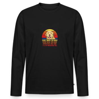 Funny Every Snack You Make Golden Retriever Dog - Men's Premium Organic Long Sleeve Shirt - black - Front - Nico (187cm)