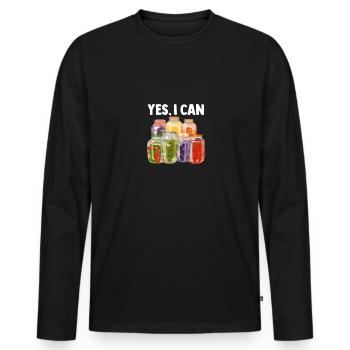 Funny Preserving Food Yes I Can Jar Pickling - Männer Premium Bio Langarmshirt - Schwarz - Vorne - Nico (187cm)
