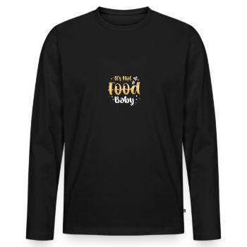 Bientôt maman drôle Ce n’est pas un bébé de nourriture - T-shirt manches longues Premium bio Homme - noir - Devant - Nico (187cm)