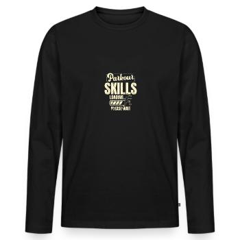 Parkour skills freerunning jumping - Men's Premium Organic Long Sleeve Shirt - black - Front - Nico (187cm)