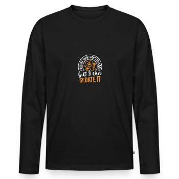 Vet Tech Veterinary I Can't Fix Crazy Assistant - Men's Premium Organic Long Sleeve Shirt - black - Front - Nico (187cm)
