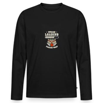Strike Loading Please Wait Funny Bowling - T-shirt manches longues Premium bio Homme - noir - Devant - Nico (187cm)