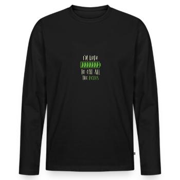 Je suis ici pour manger tous les cornichons cornichons drôles - T-shirt manches longues Premium bio Homme - noir - Devant - Nico (187cm)