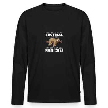 Mein Krafttier-faultier-liebhaber Lustige - Männer Premium Bio Langarmshirt - Schwarz - Vorne - Nico (187cm)