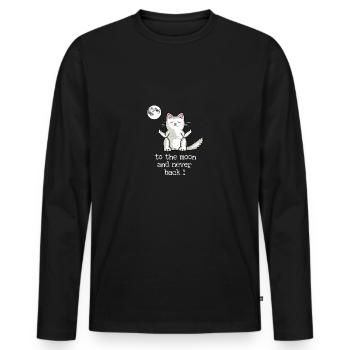 Doigts du doigt jusqu’à la lune - T-shirt manches longues Premium bio Homme - noir - Devant - Nico (187cm)