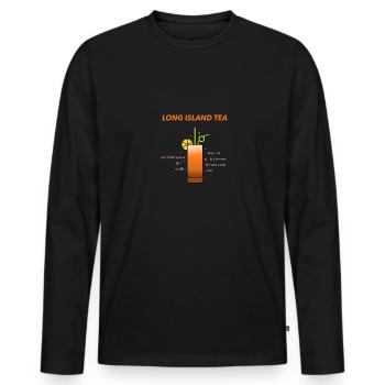 Long Iceland Ice Tea Cocktail Cadeau - T-shirt manches longues Premium bio Homme - noir - Devant - Nico (187cm)
