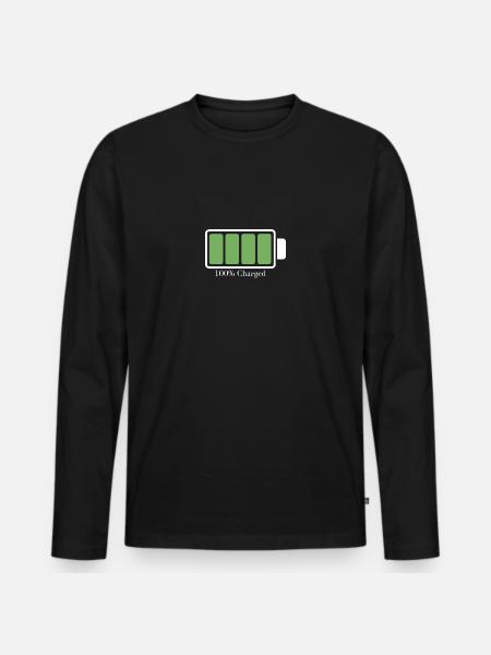 Charged battery - Men's Premium Organic Long Sleeve Shirt - black