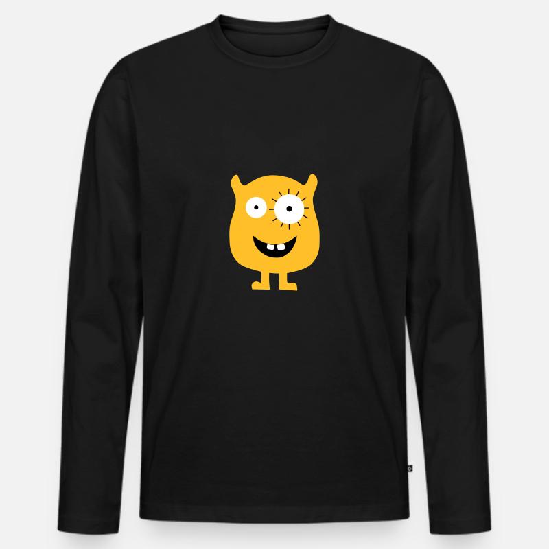 Monster - Männer Premium Bio Langarmshirt - Schwarz