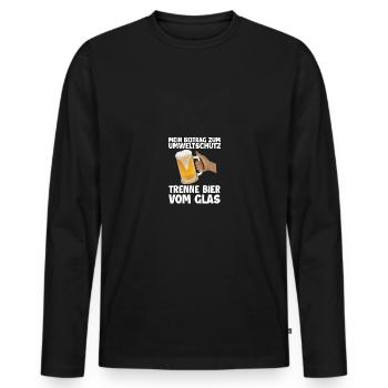 JGA Bier Biermarke Beer Fusion Bauch Spruch Lustig - Männer Premium Bio Langarmshirt - Schwarz - Vorne - Nico (187cm)