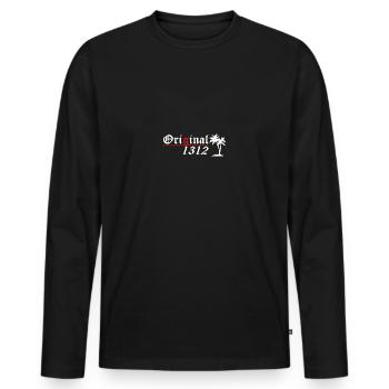 1312 logo white - Männer Premium Bio Langarmshirt - Schwarz - Vorne - Nico (187cm)