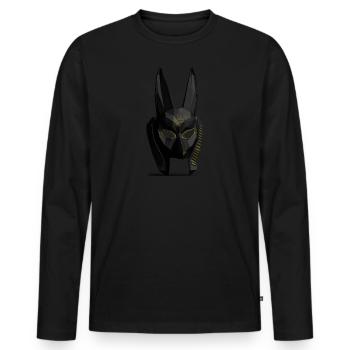 Anubis - Männer Premium Bio Langarmshirt - Schwarz - Vorne - Nico (187cm)