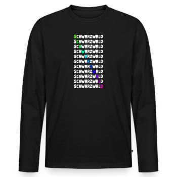 Schwarzwald | Gebirge | Wandern | Urlaub - Männer Premium Bio Langarmshirt - Schwarz - Vorne - Nico (187cm)