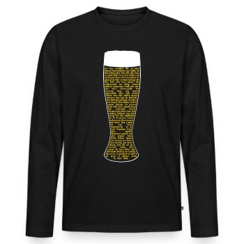 51 Sprachen Ein Bier bitte! für Reisende mit Durst - Männer Premium Bio Langarmshirt - Schwarz - Vorne - Nico (187cm)