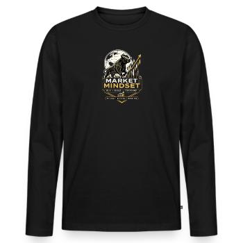 Börse Finanzen Bank Investment Trading  - Männer Premium Bio Langarmshirt - Schwarz - Vorne - Nico (187cm)