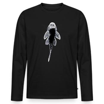 Drôle de pépite d’or Plecostomus Tropical Fish Keeper - T-shirt manches longues Premium bio Homme - noir - Devant - Nico (187cm)