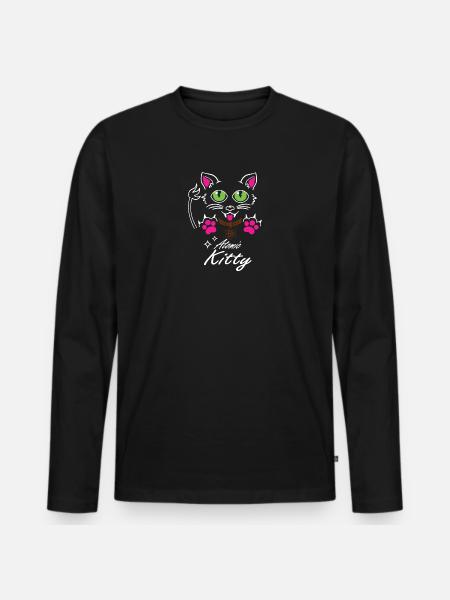 Atomic Kitty #2 - Black Shirt - Männer Premium Bio Langarmshirt - Schwarz