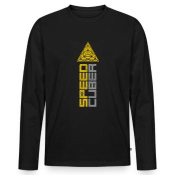 Speedcuber - pyraminx Cubing / Cube / Cuber - Men's Premium Organic Long Sleeve Shirt - black - Front - Nico (187cm)