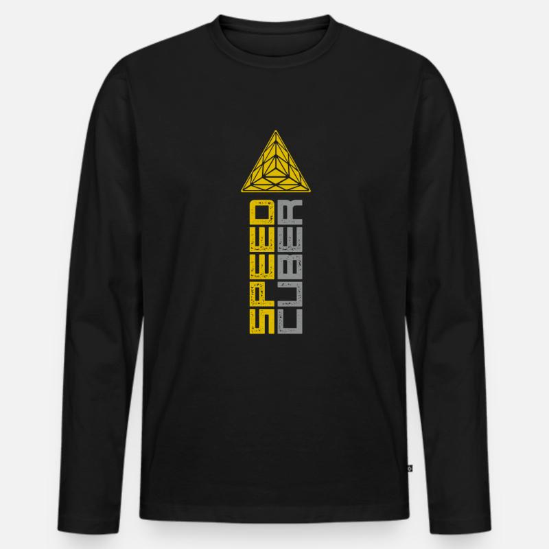 Speedcuber - Pyraminx Cubing / Cube / Cuber - Männer Premium Bio Langarmshirt - Schwarz