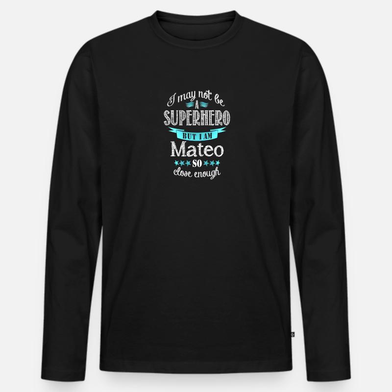 Mateo - Männer Premium Bio Langarmshirt - Schwarz