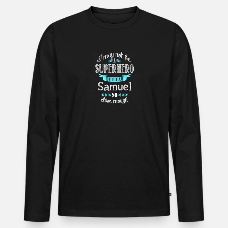 Samuel - Männer Premium Bio Langarmshirt - Schwarz