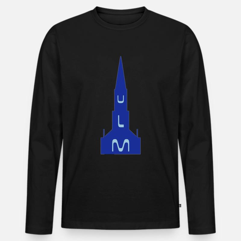 ulm - Männer Premium Bio Langarmshirt - Schwarz
