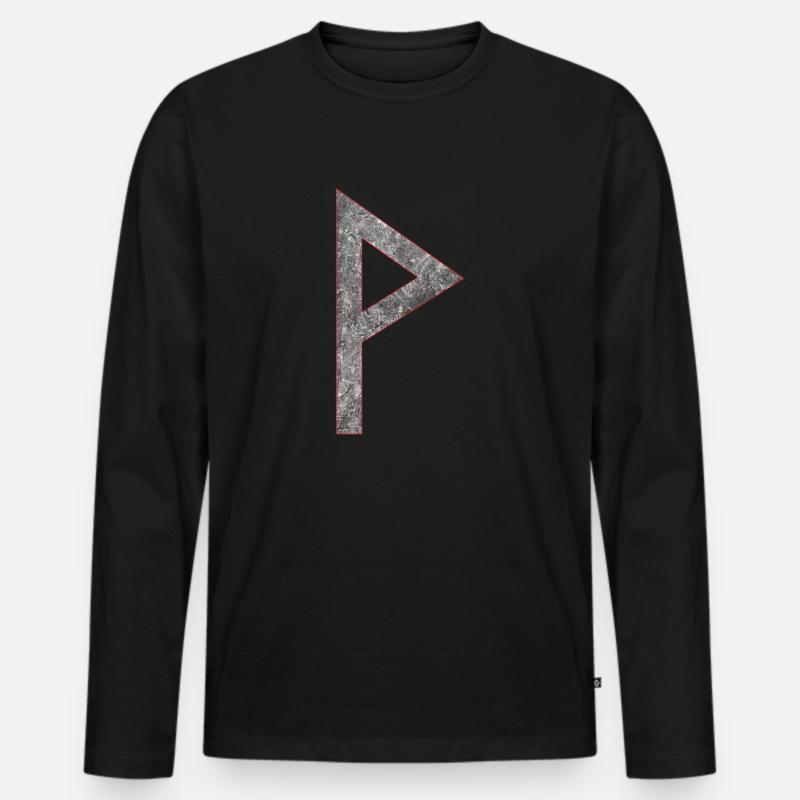 Rune Wunjo W - Männer Premium Bio Langarmshirt - Schwarz