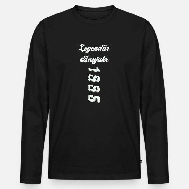 1995 - Männer Premium Bio Langarmshirt - Schwarz