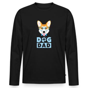 Walisischer Corgi Hund Vater - Männer Premium Bio Langarmshirt - Schwarz - Vorne - Nico (187cm)