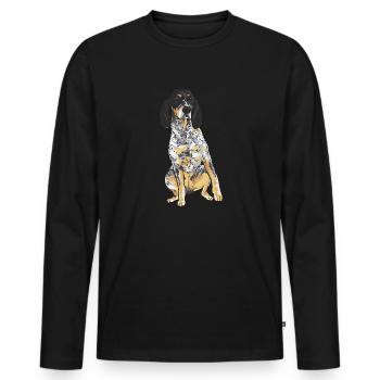 Bluetick Coonhound cadeau drôle de dicton - T-shirt manches longues Premium bio Homme - noir - Devant - Nico (187cm)