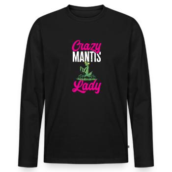 Mante religieuse, collectionneur d’insectes, entomologiste - T-shirt manches longues Premium bio Homme - noir - Devant - Nico (187cm)