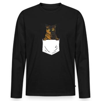 Schildpatt Katze Tortoiseshell Cat Tortie - Männer Premium Bio Langarmshirt - Schwarz - Vorne - Nico (187cm)