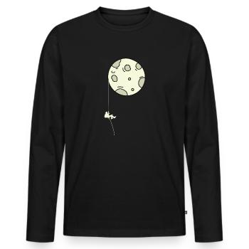 Moon Climber Climbing The Moon - Men's Premium Organic Long Sleeve Shirt - black - Front - Nico (187cm)