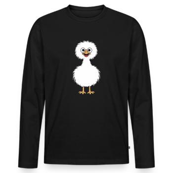 ostrich - Men's Premium Organic Long Sleeve Shirt - black - Front - Nico (187cm)
