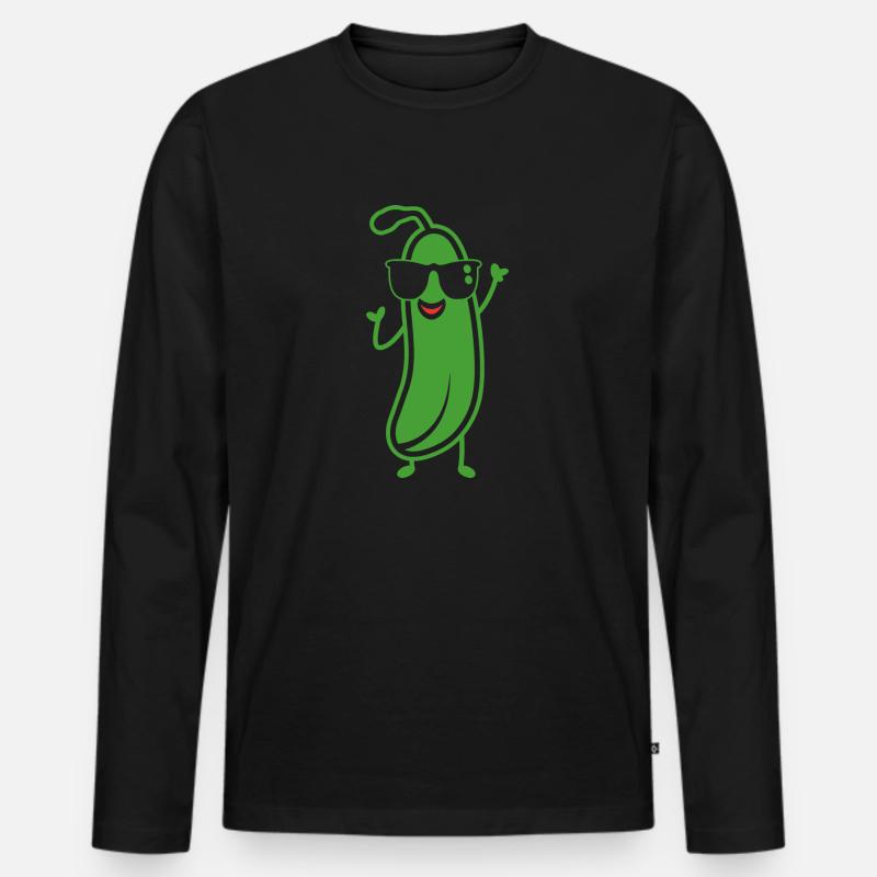 Zucchini - Männer Premium Bio Langarmshirt - Schwarz
