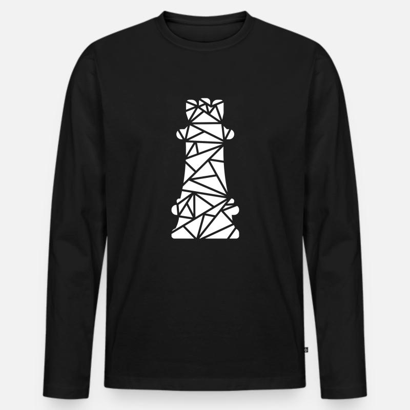 Der Turm - Männer Premium Bio Langarmshirt - Schwarz
