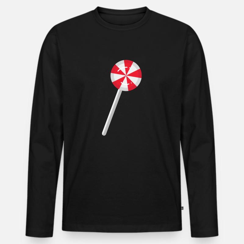 lollipop - Männer Premium Bio Langarmshirt - Schwarz