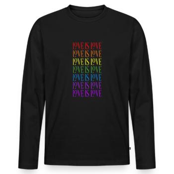 l’amour est amour - T-shirt manches longues Premium bio Homme - noir - Devant - Nico (187cm)