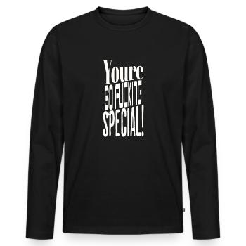 Youre so Special Present White - Men's Premium Organic Long Sleeve Shirt - black - Front - Nico (187cm)